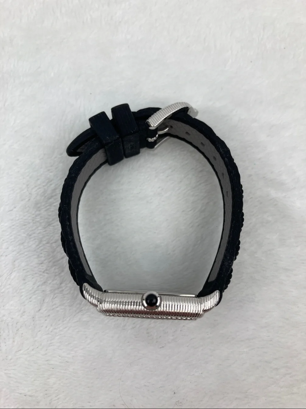 Judith Ripka Women’s Watch Mother of Pearl Dial with Black Silicone Band  9”